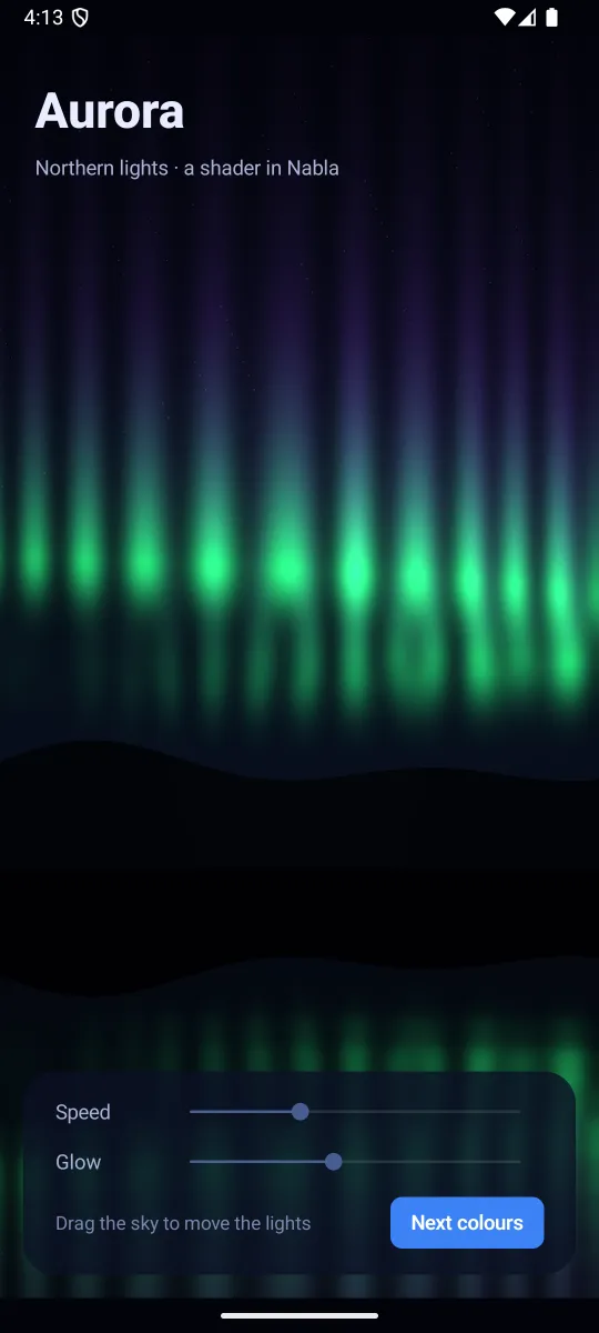 Aurora on Android: northern lights drawn by a shader