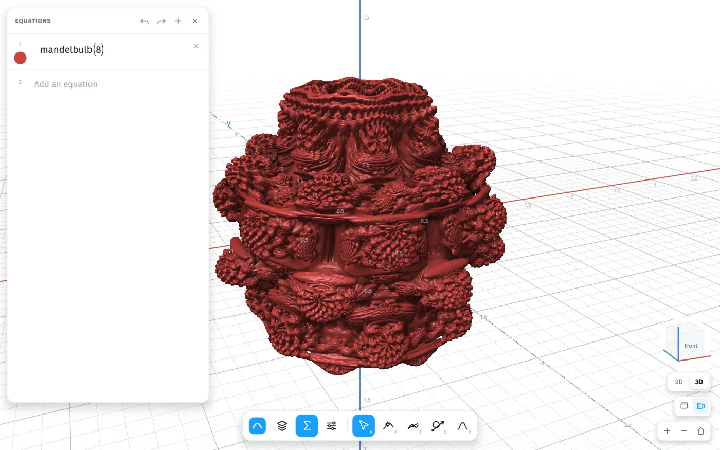 A Mandelbulb, ray marched on the GPU, in Orbifold